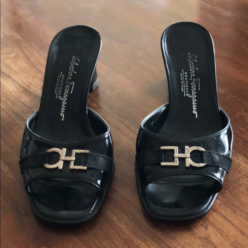 Ferragamo open toe mules